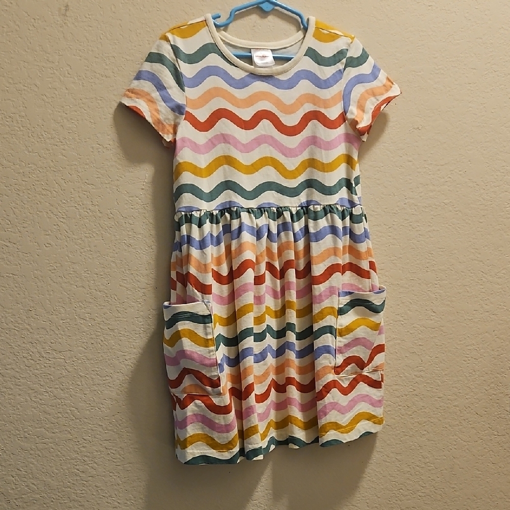 Colorful Wave Pattern Kids Dress